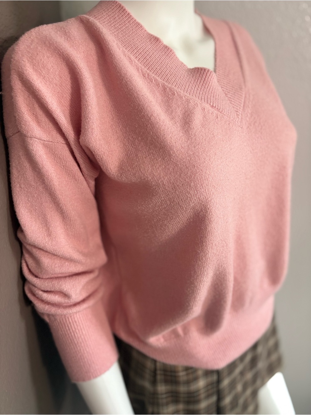 Philosophy Soft Pink V-Neck Pullover Sweater - Picture 2 of 5